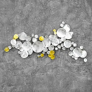 3D metallist seinakunst, seinadekoor, pilt, mullid, mõõdud 58x123cm
