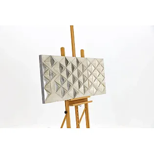 Luksusa 3D ģeometriska sienas māksla zeltainos toņos mūsdienīgiem interjeriem, izmēri 150x56 cm