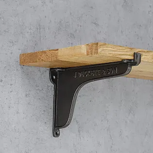 Ukrasni čelični držač za police s gravurom, duljina 23 cm, duljina kraka 15 cm, set od 2 kom.