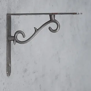 Suporte de prateleira de ferro fundido, suporte, altura 18 cm, comprimento 13,5 cm, aparência tipo S, conjunto de 2 peças