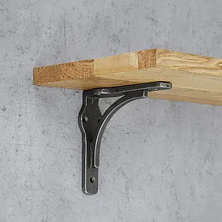 Suporte de prateleira decorativo em ferro fundido, único, profundidade 12,5 cm, altura 12,5 cm, 2 unid.
