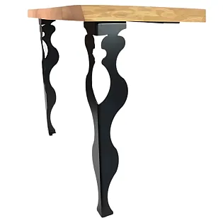 Cosa tábla miotail Glamour déanta as cruach, dath dubh, airde 72 cm, sraith de 4 ríomhaire.