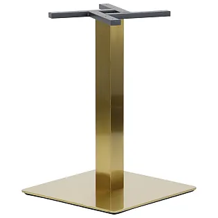 Baza centrala masa din otel inoxidabil, culoare aurie, dimensiuni placa de jos 50x50 cm, inaltime 72cm