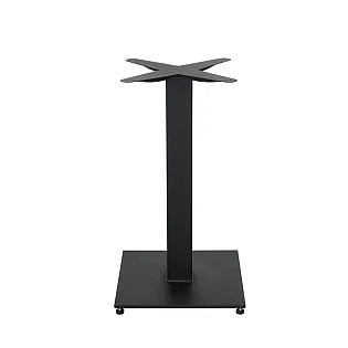Bază centrală metalică pentru masă din oțel bază pătrată cu prindere în cruce, finisaj negru, înălțime 73 cm, bază inferioară 40x40 cm