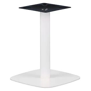Zema augstuma centrālā galda kāja no tērauda, augstums 57 cm, apakšējās plāksnes izmēri 44,5 x 44,5 cm, baltā krāsā, svars 14 kg