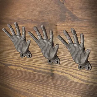 Conjunt de penjadors de roba 3 pcs., ferro colat, Fingers, alçada 9 cm