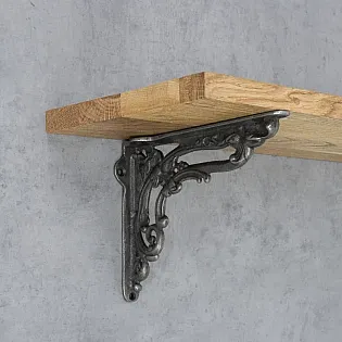 Soporte de estante de hierro fundido, soporte con una altura de 16 cm y una profundidad de 20 cm, soporte época victoriana - juego de 2 piezas.