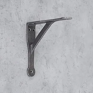 Gietijzeren plankdrager, beugel, hoogte 13 cm, rechte hoeken, lengte 13 cm, set van 2 stuks