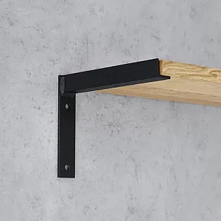 Stöd för stålhylla, konsol, Färg stålgrå, höjd 15 cm, räta vinklar, längd 20 cm, set om 2 st