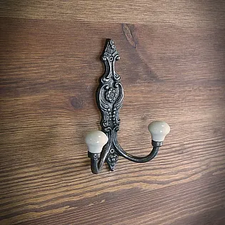 Juego de 3 perchas, hierro fundido, estilo francés, altura 15.5 cm