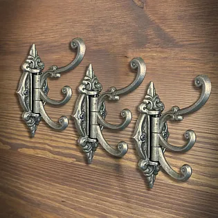 Sraith crochadán éadaí 3 phíosa, iarann teilgthe, airde 15 cm