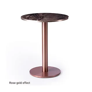 Høj kvalitet børstet rustfrit stål centralt bordben HORECA, kobber, rosaguld guldeffekter, 60 cm, 72 cm, 106 cm højde, passer til bordplader op til 80 cm