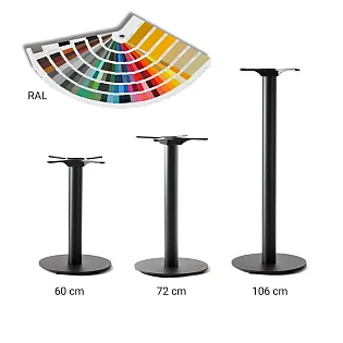 Exklusivt bordsunderrede i stål, höjder 60 cm 72 cm 106 cm, passar bordsskivor upp till 80 cm, anpassade RAL-färger, HORECA-kvalitet