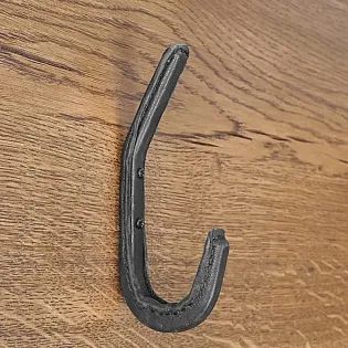 Sort metal- og lædervægfrakkekrog sæt 5 stk elegant metal dekorativ krog til gang kontor, højde 14 cm