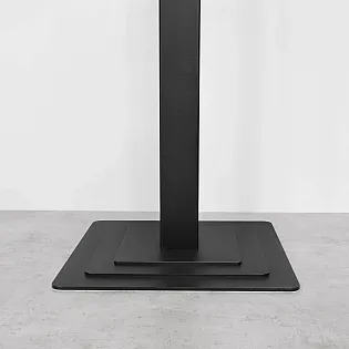 Metalliskt centralt bordsunderrede, stegvis sockelbas, höjd 73 cm kraftigt stålunderrede, svart pulverlackerat, modern industriell loftdesign
