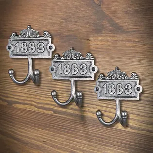 Dökme Demir Çift Katlı Askı 12.5 cm 3lü set Vida ile Duvara Monte Çelik Askı