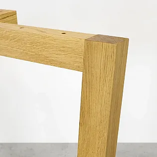 Natural oil oak table legs, trapezoidal shape, height 71 cm, max width 78.5 cm, set of 2 pcs