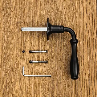 Musta kahva ikkunoille, pituus 11,5 cm, 4 kpl setti