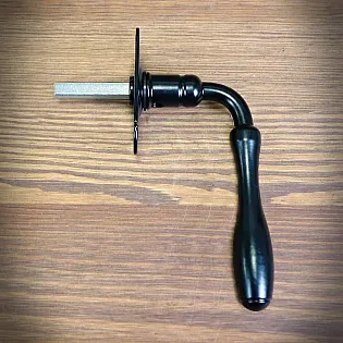 Mànec de finestra, negre, mat, 13 cm, conjunt de 4 unitats.
