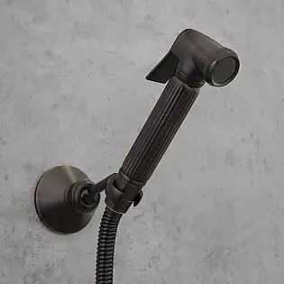 Baterie bidet din alamă neagră cu cap ceramic etanș și duș cu pulverizare start-stop