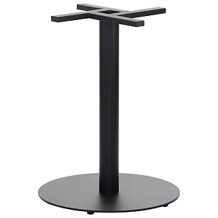 Metal central table base, height 71.5 cm, base bottom plate diameter 54.5 cm, max table top 85 cm, black color