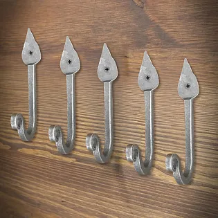 Appendino per abiti, metallo forgiato, pastori, altezza 14 cm, set di 5 pz