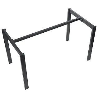 Izvelkams melna tērauda galda rāmis ar kvadrātveida kājām, 119159 cm garums, 69.6 cm dziļums, 72.5 cm augstums