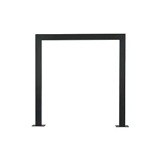 Galvaniserat pulverlackerat cykelställ för utomhusbruk, fyrkantigt, svart, 80 78 cm, montering med bottenplatta