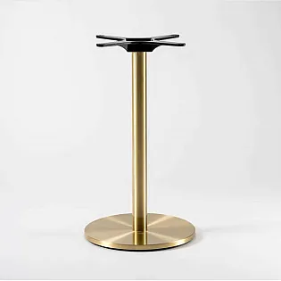 Premium bordbase i børstet messing i 3 højder 60 cm, 72 cm, 106 cm, passer til bordplader op til 80 cm, moderne rundt piedestaldesign til spise-, bar- og caféborde