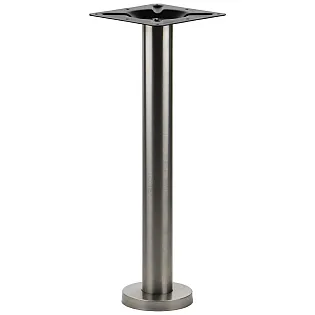 Base de mesa de metal de acero inoxidable con columna central, montable en el suelo, altura 72,5 cm