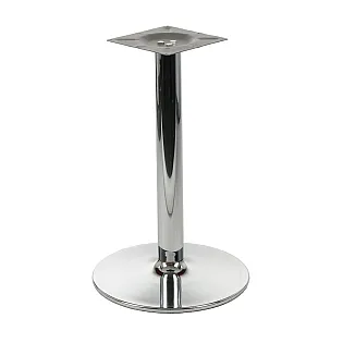 Forkromet centralt bordstel med midtersøjle, foddiameter 46 cm eller 57 cm, højde 72 cm