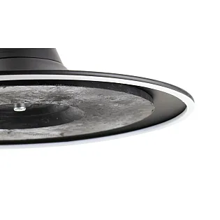Base de taula central de pedestal amb columna en forma de trompeta i placa de base circular i plana, dacer, color negre, amplada 49 cm, alçada 73,5 cm