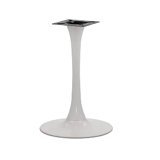 Buet centralt metalbordstel, hvid-grå, diameter 49 cm, højde 72,5 cm