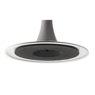 Buet centralt metalbordstel, hvid-grå, diameter 49 cm, højde 72,5 cm
