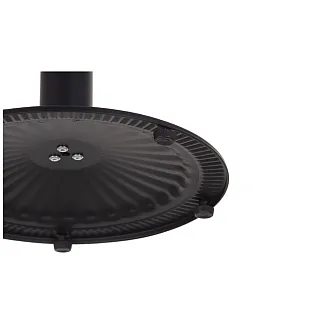 Base central de mesa metálica hecha de acero con columna central, color negro, altura 72,5 cm, placa inferior redonda de diámetro 45 cm
