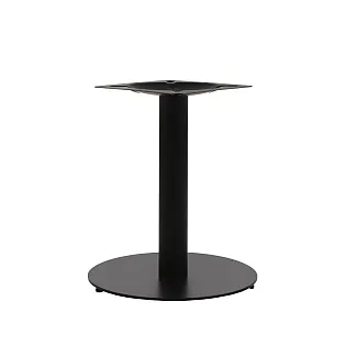 Pota central de taula metàllica de baixa alçada feta dacer amb columna central, recoberta amb pintura en pols de color negre, alçada 57,5 cm, diàmetre de la base 45 cm