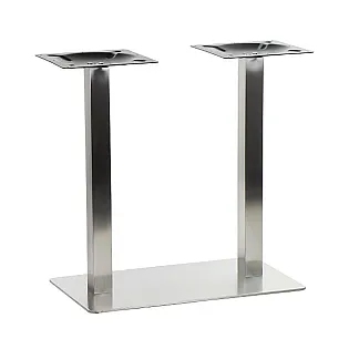 Peu de taula dacer inoxidable raspallat amb dues columnes, mida 72,5 cm, superfície raspallada
