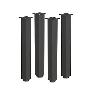 Klassikalises stiilis alumiiniumist lauajalad 60x60 mm, must värv, kõrgus 71 cm, 82 cm või 110 cm, komplektis 4 tk.