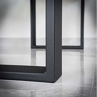 Rectangular massive metal table legs Quadro, made of steel, low height 45 cm, width 40 cm, 2 pcs set