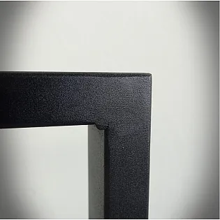 Low height rectangular metal table leg made of steel, height 40 cm, black and steel effect color options, size 60x40cm, set of 2 pcs.