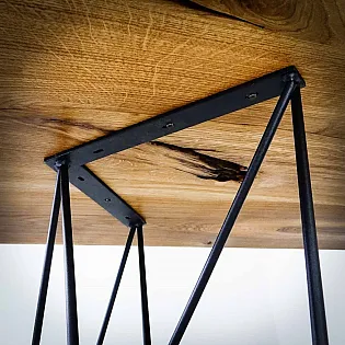 Picior de masă metalic din oțel, cu formă geometrică tip cadru din sârmă, înălțime 72 cm, dimensiuni 75x72 cm, 2 picioare în set