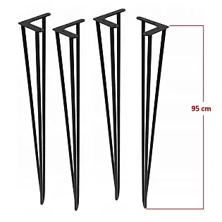 Picioare decorative pentru masă din metal în ac de păr Ø12 bară, înălțime 95 cm - set de patru picioare