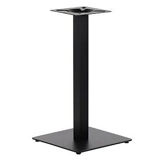 Pota central de taula central feta dacer, columna quadrada, color negre, mida de la placa base 40x40 cm, alçada 72 cm