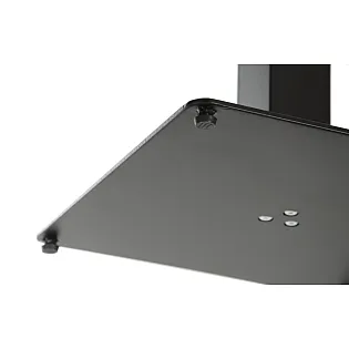 Central central table leg made of steel, square column, black color, base plate size 40x40 cm, height 72 cm