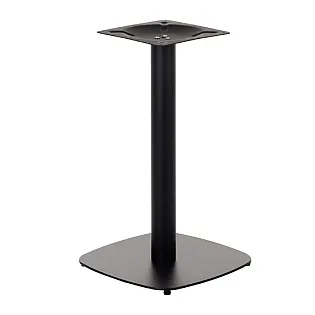 Metal bordbase med central stålsøjle, sort farve, base størrelse 45x45 cm, højde 73 cm