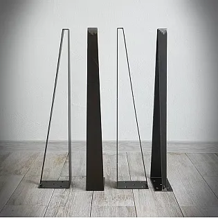 Elegante pata de mesa de metal Arrow de acero, altura 71 cm, juego de 4 patas