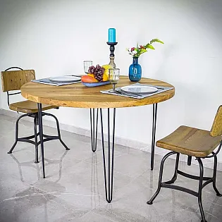 Metallbordsben av hårnålstyp, 3 stänger med metallfotplatta 20, 40, 73 cm - set med 4 ben