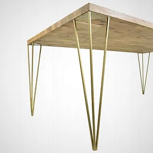Gold color decorative metal table legs 42, 72 cm - set of 4 legs
