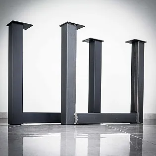 Massive, heavy load metal U-type table legs, height 71 cm, width 82 cm, made of steel, 2 legs in the set