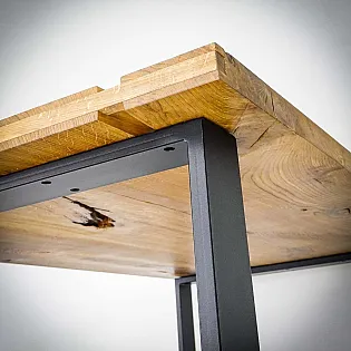Ocelové stolové nohy čtvercového tvaru, výška 71 cm, šířka 80 cm, pro jídelní stůl běžné výšky sada 2 ks
